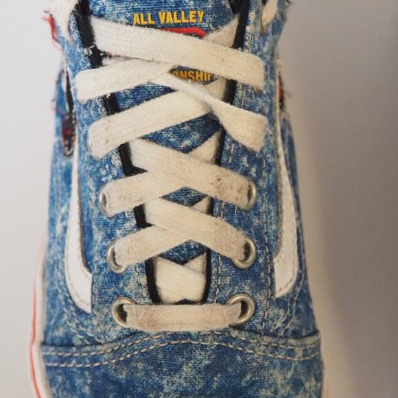 Vans Cobra Kai Karate Kid All Valley Sneakers Sz 2.5 No‎ Mercy Eagle Fang Denim - Picture 15 of 16